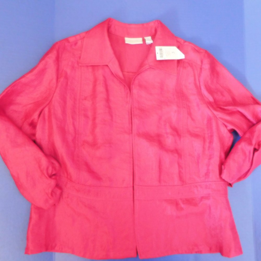 Chico's Deep Rose silky jacket